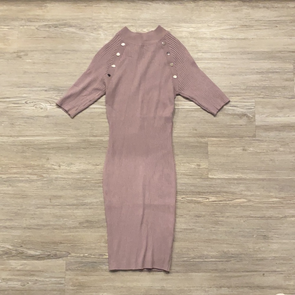 Lavender Ribbed Dress - Picture 3 of 7